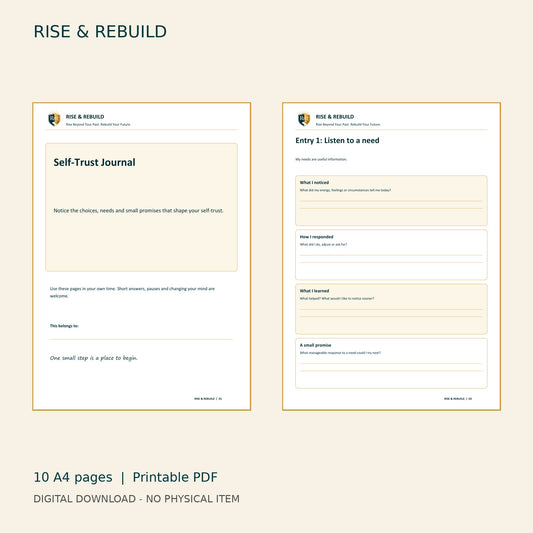 Self-Trust Journal - actual PDF pages, digital download only
